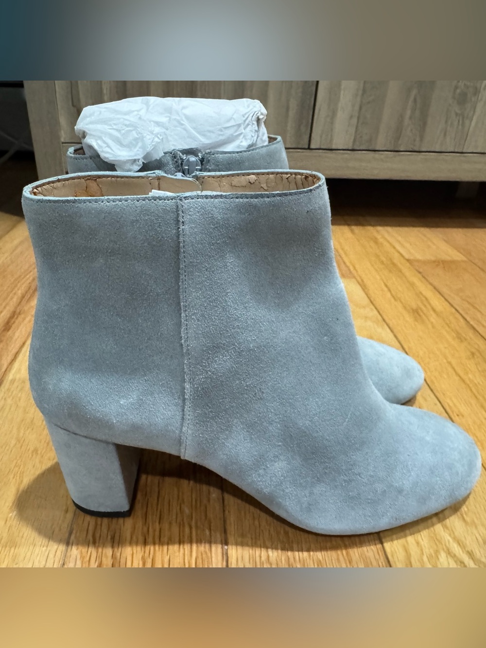 Banana Republic Light Gray Suede Ankle Booties